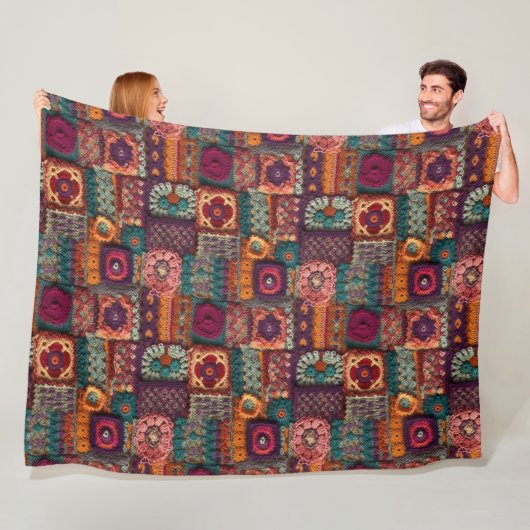 Blume Boho Crochet Fleecedecke (Beispiel)