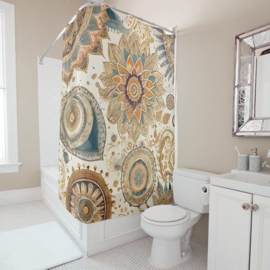 Blume Boho Duschvorhang (Beispiel)