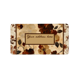 Blume Boho Fall Foliage Adressaufkleber