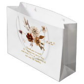 Blume Boho Fall in Liebe Gold Foil Gastgeschenk Ho Große Geschenktüte (Rückseite Schrägansicht)