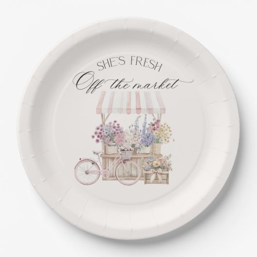 Blume Boho Frische Pasta machen Pappteller (Vorderseite)