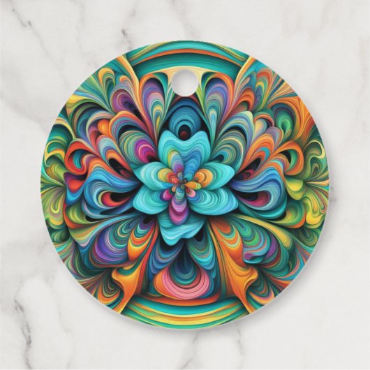 Blume Boho Geschenkanhänger (Rückseite)