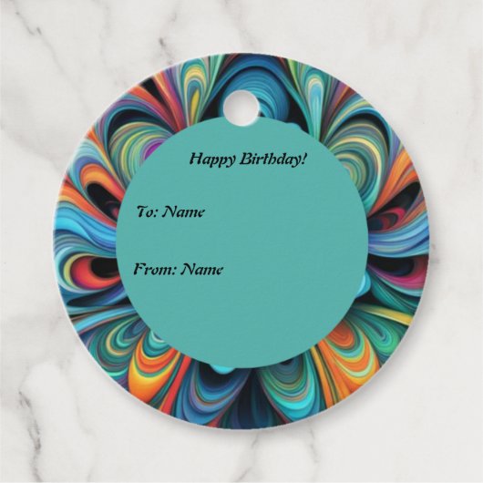 Blume Boho Geschenkanhänger (Vorderseite)