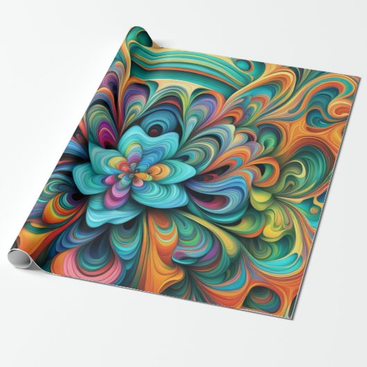 Blume Boho Geschenkpapier (Ungerollt)