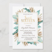 Blume Boho Grass Sweet 16 Einladung (Vorderseite)