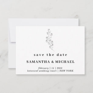 Blume Boho Klar Indie Save the Date Hochzeit Einladung