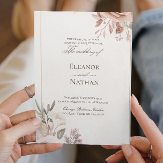 Blume Boho Lila Hochzeit Einladung