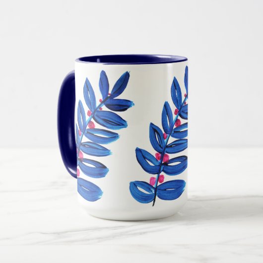 Blume Boho Modern Simple Tasse (Vorderseite Links)