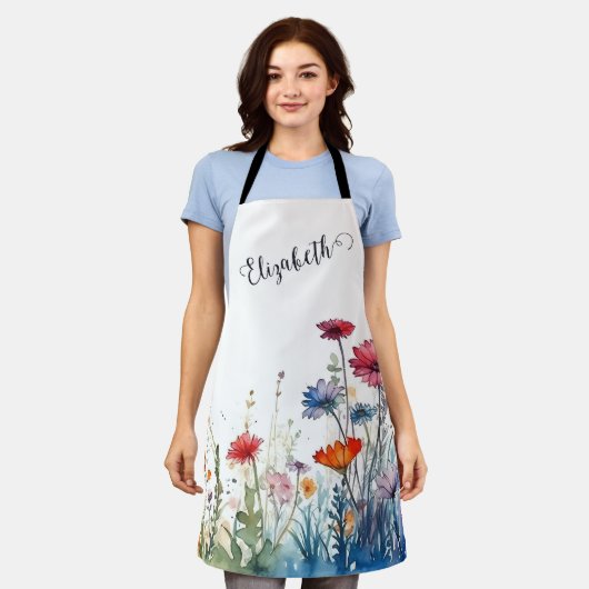 Blume Boho Name Schürze (Getragen)