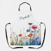 Blume Boho Name Schürze (Vorderseite)