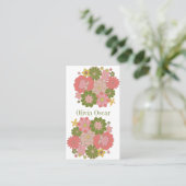 Blume Boho Pink Illustration Visitenkarte (Stehend Vorderseite)