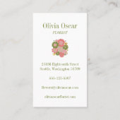 Blume Boho Pink Illustration Visitenkarte (Rückseite)