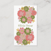 Blume Boho Pink Illustration Visitenkarte (Vorderseite)