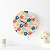 Blume Boho Retro Große Wanduhr (Zuhause)