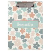 Blume Boho Retro Pastellfarben Klemmbrett (Vorderseite)
