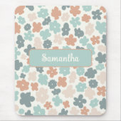 Blume Boho Retro Pastellfarben Mousepad (Vorne)