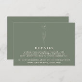 Blume Boho sage grüne Hochzeit Details Zoll Einladung (Vorne/Hinten)