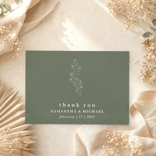 Blume Boho salbei beige Indie heiratet Danke Einladung