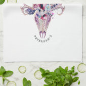 Blume Boho Skull Geschirrtuch (Gefaltet)