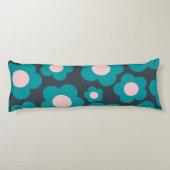 Blume Boho Style Blau und Rosa Seitenschläferkissen (Rückseite)