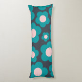 Blume Boho Style Blau und Rosa Seitenschläferkissen (Rückseite (Vertikal))