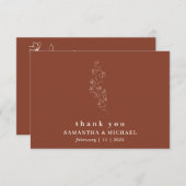 Blume Boho Terracotta Indie dankt Einladung (Vorne/Hinten)