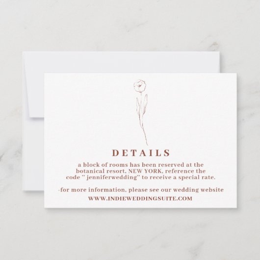 Blume Boho Terracotta Indie Einladung (Vorderseite)