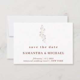 Blume Boho Terracotta Indie Save the Date Hochzeit Einladung