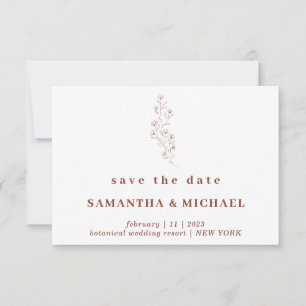 Blume Boho Terracotta Indie Save the Date Hochzeit Einladung