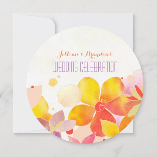 Blume Boho Wedding Einladung (Vorderseite)