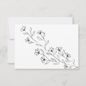 Blume Boho White Clear Indie Hochzeit vielen Dank Einladung (Rückseite)