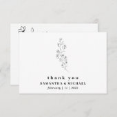 Blume Boho White Clear Indie Hochzeit vielen Dank Einladung (Vorne/Hinten)