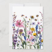Blume Boho Wildblumen 40. Geburtstag Einladung (Rückseite)