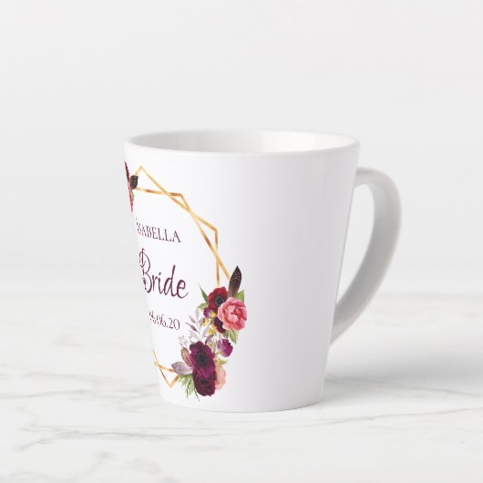 Blume bordeauxrot, weiß, geometrisch milchtasse (Rechte Ecke)