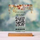 Blume Border Bitte Verlass uns QR-Code überprüfen Acrylschild (Neutral)