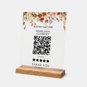 Blume Border Bitte Verlass uns QR-Code überprüfen Acrylschild (Winkel)