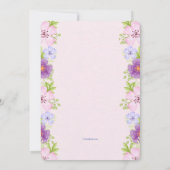 Blume Border Pink Baby Dusche Einladung (Rückseite)