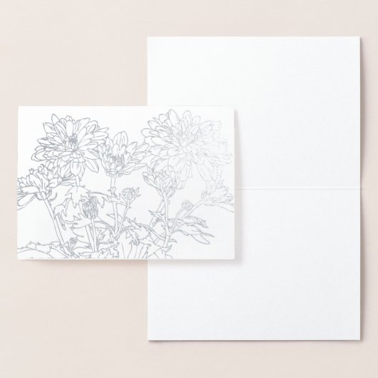 Blume Botanica line art chrysanthemum Folienkarte (Anzeige)