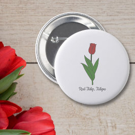 Blume Botanical Red Tulip Pastel Button