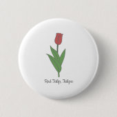 Blume Botanical Red Tulip Pastel Button (Vorderseite)
