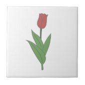 Blume Botanical Red Tulip Pastel Fliese (Vorderseite)