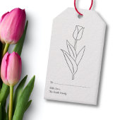 Blume Botanical Red Tulip Pastel Geschenkanhänger