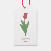 Blume Botanical Red Tulip Pastel Geschenkanhänger (Vorderseite)