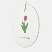 Blume Botanical Red Tulip Pastel Keramik Ornament (Links)