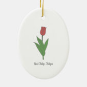 Blume Botanical Red Tulip Pastel Keramik Ornament (Hinten)