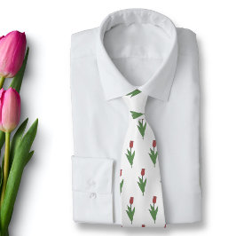 Blume Botanical Red Tulip Pastel Krawatte