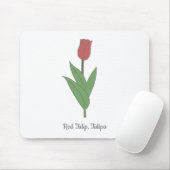 Blume Botanical Red Tulip Pastel Mousepad (Mit Mouse)
