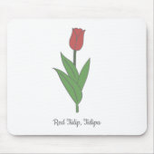 Blume Botanical Red Tulip Pastel Mousepad (Vorne)