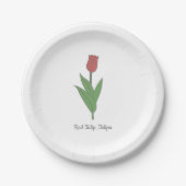 Blume Botanical Red Tulip Pastel Pappteller (Vorderseite)