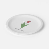 Blume Botanical Red Tulip Pastel Pappteller (Schrägansicht)